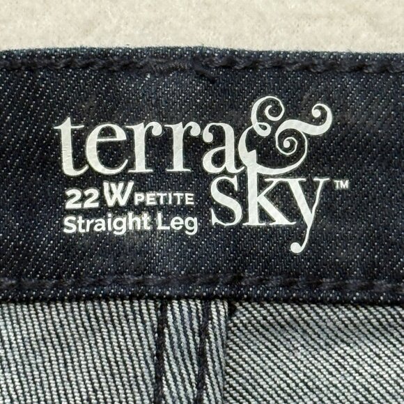 Terra & Sky Women's High Rise Straight Stretch Blue Denim Jeans Plus Sz 22WP NWT - Picture 6 of 11